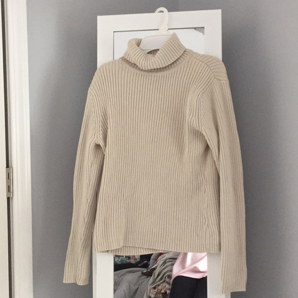 Cream Turtle Neck Sweater